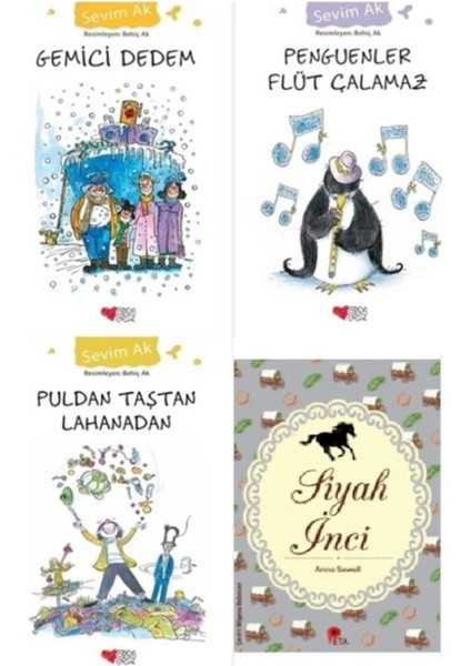 3. 4. 5. Sınıf Okuma Seti Penguenler Flüt Çalamaz, Gemici Dedem, Puldan + Siyah Inci Hediye