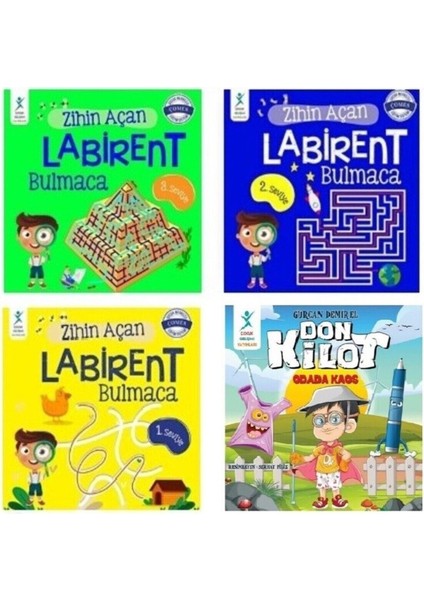Zihin Açan Labirent Bulmaca ( 3 Kitap ) - Don Kilot Hikaye Kitabı Hediye