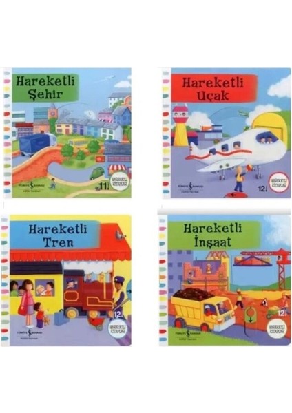 Hareketli Kitap Seti - Hareketli Şehir-Hareketli Uçak-Hareketli Tren-Hareketli Inşaat