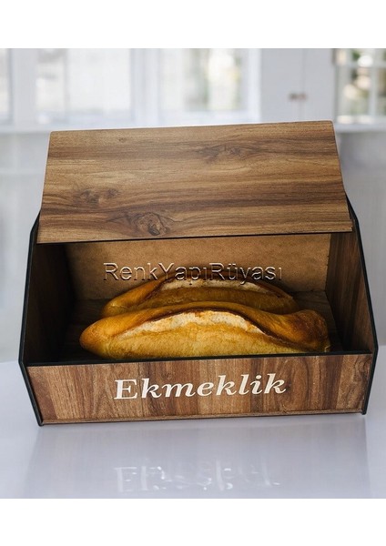 Ahşap, Kapaklı, Açılır-Kapanır Kapaklı, Ekmek Kutusu Ekmeklik, Ekmek Dolabı