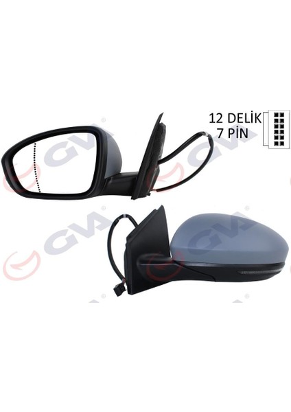Dış Dikiz Aynası Sol Megane Iv 15 Elektrikli Isıtmalı Sinyalli Astarlı Asferik VM-6142EHPAL