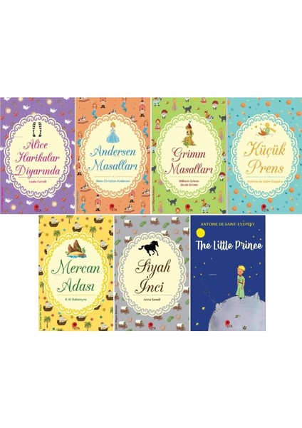 Ilk Kütüphanem-Çocuk Klasikleri-7 Kitap(Alice Harikalar-Siyah Inci-Küçük Prens-Mercan Adası+3kitap) fiyatları