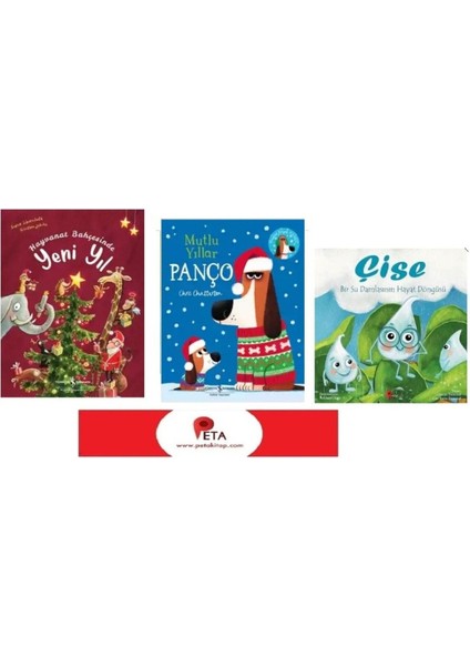 Set Hayvanat Bahçesinde Yeni Yıl - Mutlu Yıllar Panço - ( Çise Kitabı ve Ayraç Hediye)