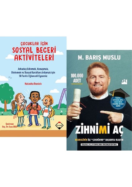 Çocuklar Için Sosyal Beceri Aktiviteleri + Zihnimi Aç / 2 Kitap Set