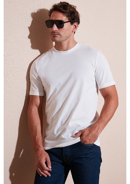 Pamuklu Regular Fit Bisiklet Yaka T Shirt Erkek T Shirt 59020204