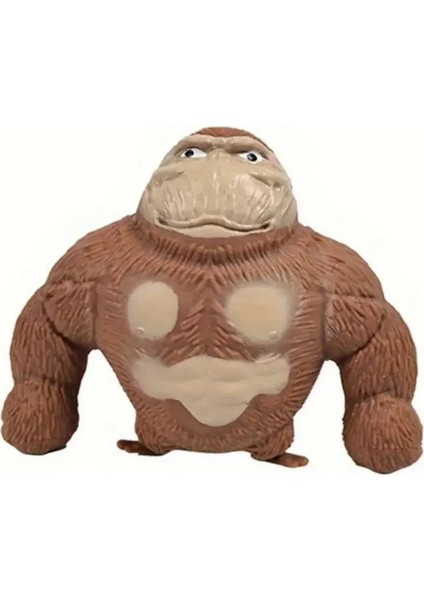Esnek Uzayan Sukuşi Goril Oyuncak Stress Oyuncağı (Kahverengi) Squishy Maymun