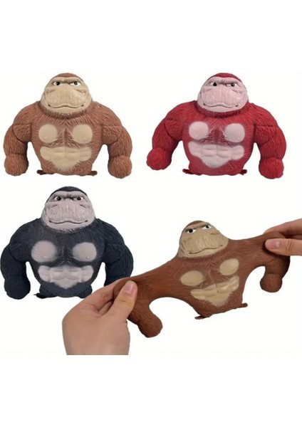 Esnek Uzayan Sukuşi Goril Oyuncak Stress Oyuncağı (Kahverengi) Squishy Maymun fırsatları
