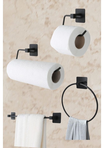Wc Kağıt Tutucu Solo Kağıt Havlu Tutucu Kare Havlu Tutucu Düz Havlu Tutucu Set