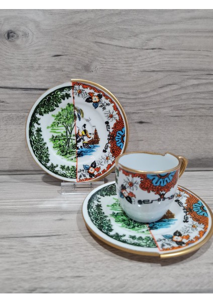 4 Parça 2 Kişilik Porselen Türk Kahvesi Fincan Takımı Hybrid 6 Serisi fiyatları