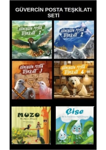 Güvercin Posta Teşkilatı Seti-30 Milyon Kelime Prensibiyle Yazılmış 4 Kitap-Çise ve Muzo Hediye