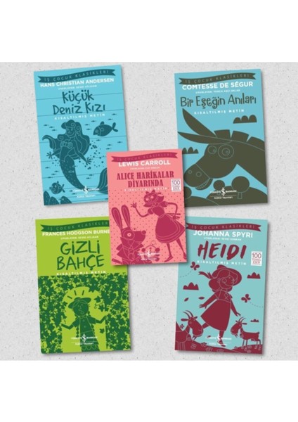 Küçük Deniz Kızı - Bir Eşeğin Anıları - Gizli Bahçe - Alice Harikalar Diyarında - Heidi, 5 Kitap