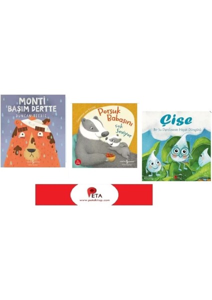 Set Monti Başım Dertte - Porsuk Babasını Çok Seviyor - ( Çise Kitabı ve Ayraç Hediye)