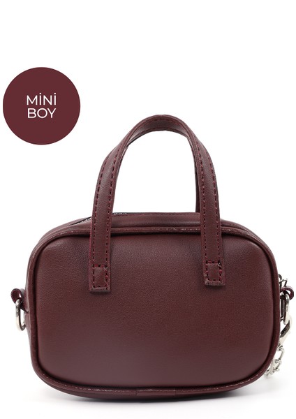 Bordo SHK210 Suni Deri Tek Bölmeli Fermuarlı El Çantası ve Charm Çanta Aksesuarı modelleri