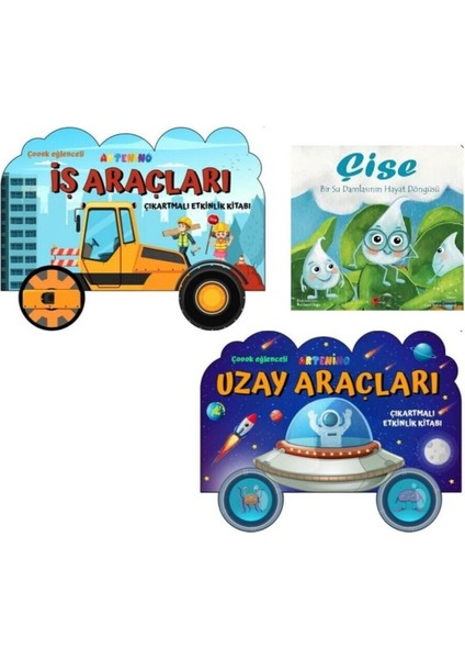 Set Şekilli Araçlar - Uzay Araçları Çıkartmalı Etkinlik Kitabı (Çise Hediye)