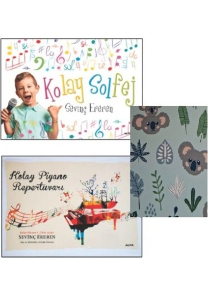 Kolay Solfej - Kolay Piyano Repertuvarı - 2li Set ( Not Defteri Hediye)