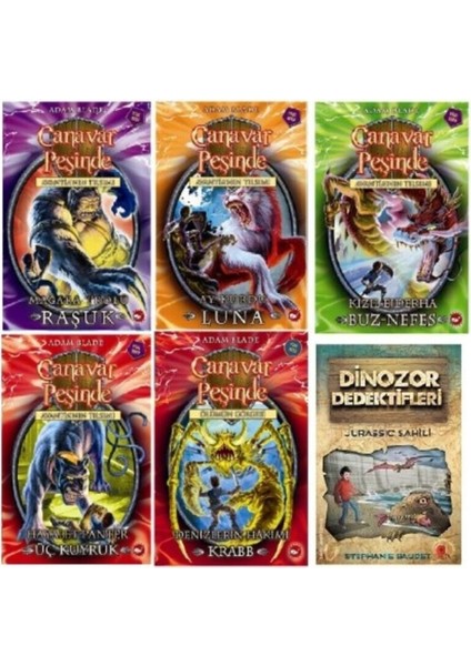 Adam Blade Canavar Peşinde Seti 5 5 Kitap - Dinozor Dedektifleri Jurassic Sahili