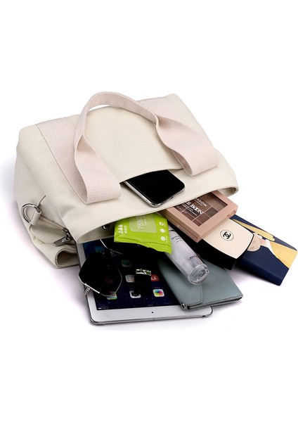 Basit ve Şık Kore Tarzı Düz Renk Büyük Kapasiteli Kanvas Çanta (Yurt Dışından) fırsatları