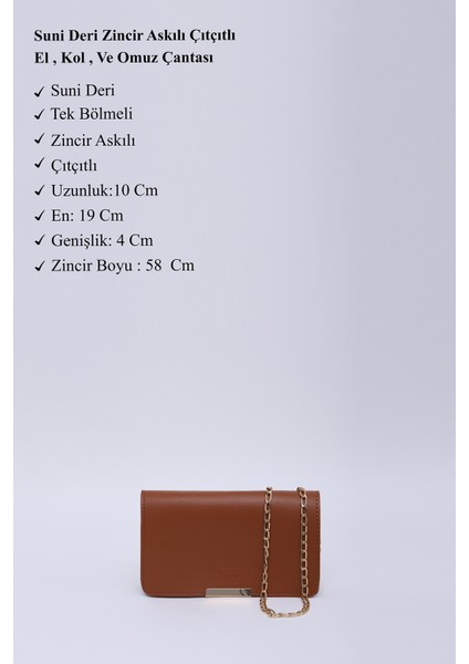 Taba SHK186 Suni Deri Tek Bölmeli Çıtçıtlı Zincir Askılı El , Kol ve Omuz Çantası modelleri