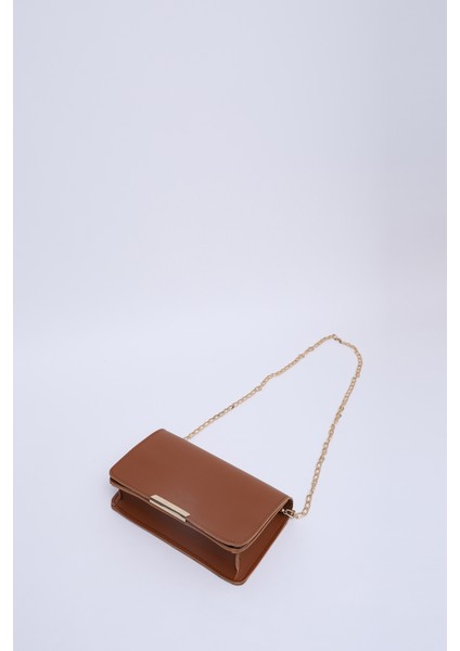 Taba SHK186 Suni Deri Tek Bölmeli Çıtçıtlı Zincir Askılı El , Kol ve Omuz Çantası