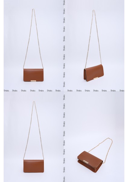 Taba SHK186 Suni Deri Tek Bölmeli Çıtçıtlı Zincir Askılı El , Kol ve Omuz Çantası