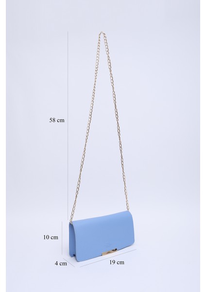 Mavi SHK186 Suni Deri Tek Bölmeli Çıtçıtlı Zincir Askılı El , Kol ve Omuz Çantası fiyatları