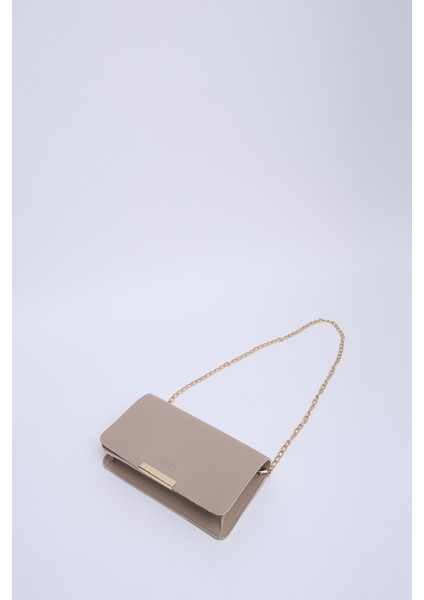 Vizon SHK186 Suni Deri Tek Bölmeli Çıtçıtlı Zincir Askılı El , Kol ve Omuz Çantası