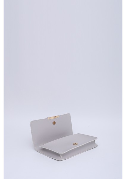 Gri SHK186 Suni Deri Tek Bölmeli Çıtçıtlı Zincir Askılı El , Kol ve Omuz Çantası indirimleri