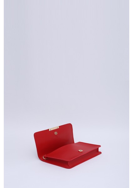 Kırmızı SHK186 Suni Deri Tek Bölmeli Çıtçıtlı Zincir Askılı El , Kol ve Omuz Çantası indirimleri