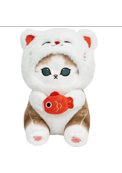 Beyaz Kedi Mofusand Peluş Oyuncak Mega Boy 40CM Koleksiyon Mofusand Kedi Peluş