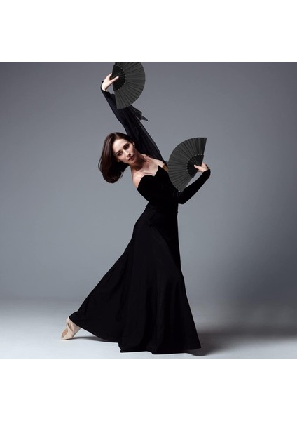 Siyah Kumaş Plastik El Yelpazesi, 5 Adet, El Tipi Katlanır fırsatları