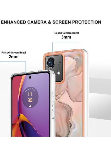 Motorola Moto G84 Darbeye Dayanıklı Tpu Silikon Tampon Mermer ile Uyumlu (Yurt Dışından) modelleri