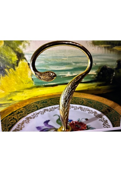 Limoges El Boyaması Porselen Sunum Tabağı 24,5 cm Çapında