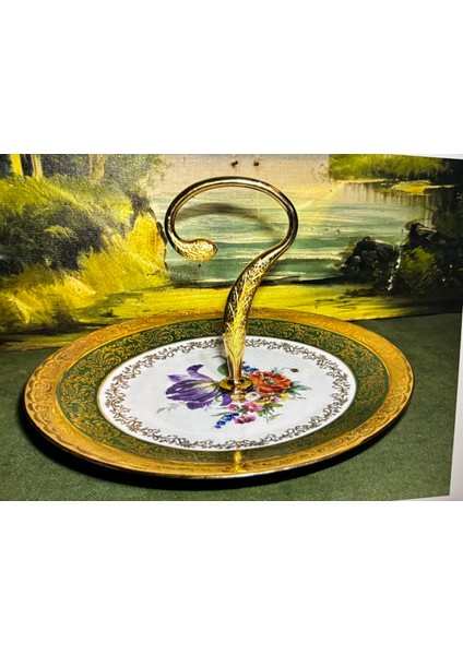 Limoges El Boyaması Porselen Sunum Tabağı 24,5 cm Çapında modelleri