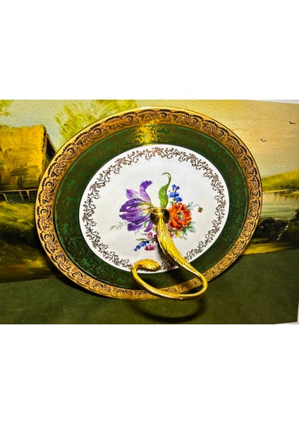 Limoges El Boyaması Porselen Sunum Tabağı 24,5 cm Çapında indirimleri