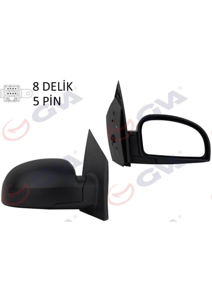 Dış Dikiz Aynası Sağ Getz 02 Elektrikli Isıtmalı Konveks 5 Fiş VM-452EHR