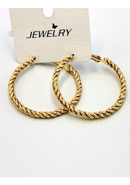 Altın Sarısı Halka Kararmaz Lüks Küpe