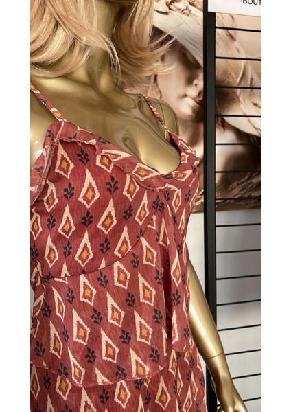 Askılı Tül Detaylı Kat Kat Elbise modelleri