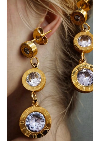 Uzun Sallantılı Lüks Figürlü Gösterişli Küpe