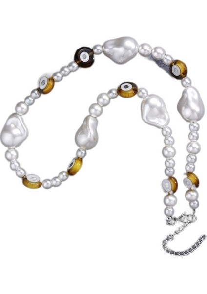 Kadın Kolyesi Bohem Etnik Tarzı Renkli Şeytan Gözü Pirinç Boncuk Kolye Göz Köprücük Kemiği Zinciri (Yurt Dışından) modelleri