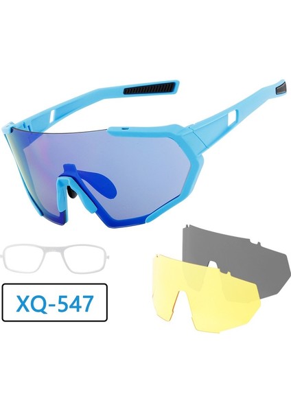 Bisiklet Için Değiştirilebilir Rüzgar Geçirmez Dış Mekan Sporları Polarize Gözlükleri (Yurt Dışından)