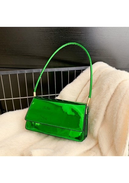 Kadın Koltuk Altı Çantası, Rugan Omuz Çantası, Modaya Uygun Çanta, Şık Dokulu Küçük Kare Çanta (Yurt Dışından)