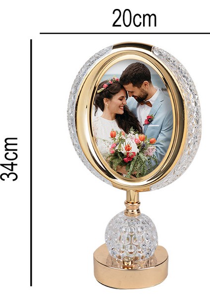 Fotoğraflı Kristal Ledli Masa Lambası - 20X34CM indirimleri