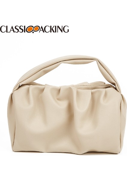 Yunduo Çanta Ins Doku Düz Renk Kadın Çanta Trendi Çok Yönlü El Çantası Kozmetik Çantası (Yurt Dışından)