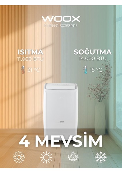 14.000BTU Isıtma & Soğutma Özellikli Taşınabilir Portatif Mobil Klima fiyatları