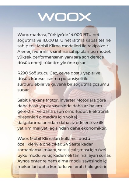 14.000BTU Isıtma & Soğutma Özellikli Taşınabilir Portatif Mobil Klima