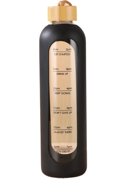 Taşınabilir Kapak Yüksek Borosilikat Tek Katmanlı Ölçek Silikon Kapak Bambu Kapak Spor Su Bardağı (Yurt Dışından)