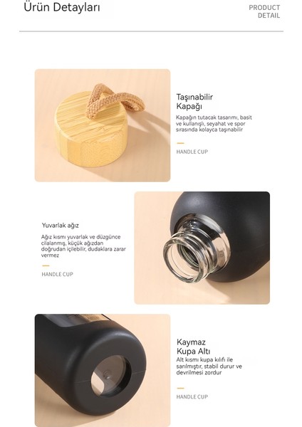 Taşınabilir Kapak Yüksek Borosilikat Tek Katmanlı Ölçek Silikon Kapak Bambu Kapak Spor Su Bardağı (Yurt Dışından) fiyatları