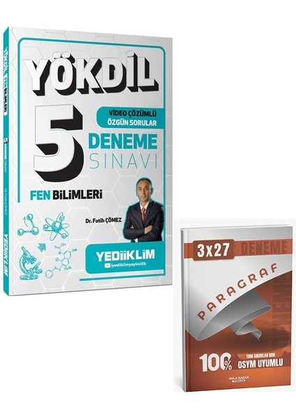 Yediiklim 2026 Yökdil Fen Bilimleri Tamamı Video Çözümlü 5 Deneme+Anla Kazan Paragraf