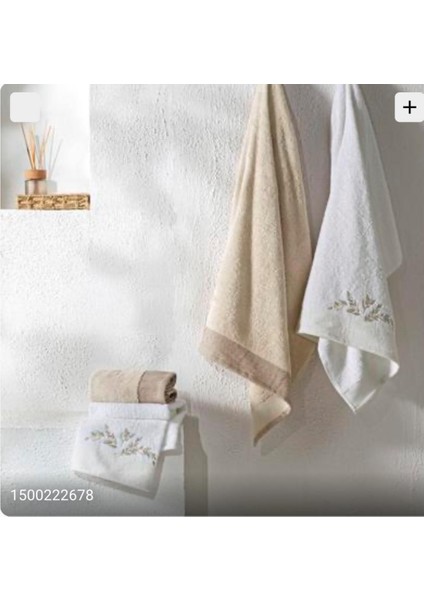 Yeni Sezon Pure Cotton Pamuk Hamam Seti Iris (Krem-Camel )