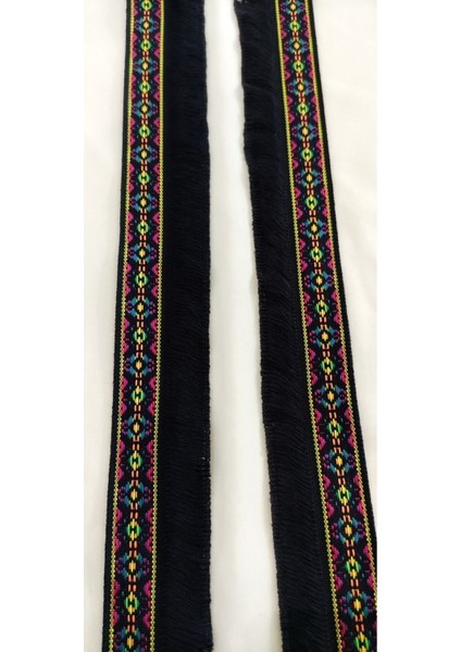 Renkli Etnik Desenli Lacivert Püskül Saçak indirimleri